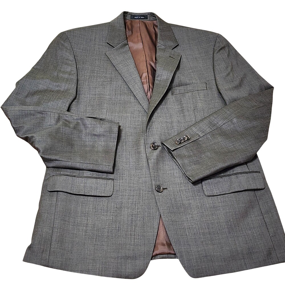 Michael Michael Kors Suit Jacket Mens 44 Gray Wool Two Button Blazer Classic Fit